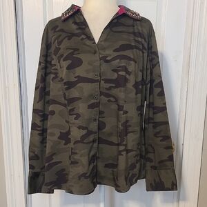 Lane Bryant Bling Camo Blouse